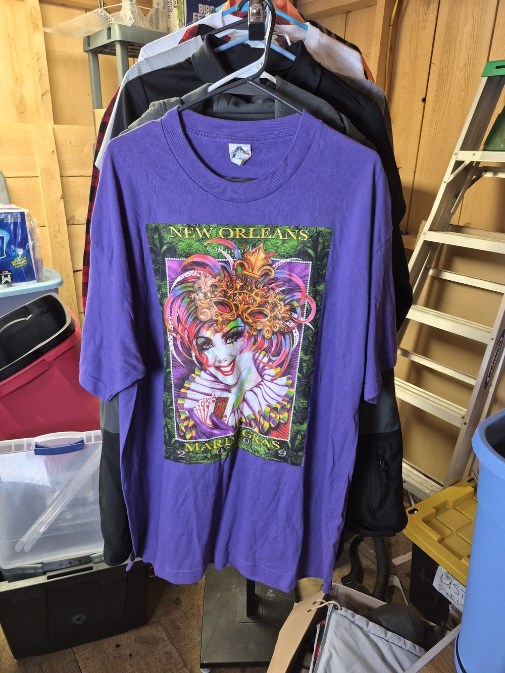 Alstyle Purple New Orleans Mardi Gras Graphic Tee Bin 45